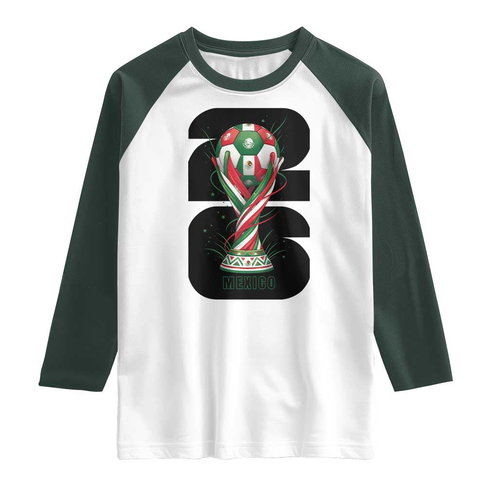 Proud Mexico National Soccer Lover Fan Gift Raglan Shirt