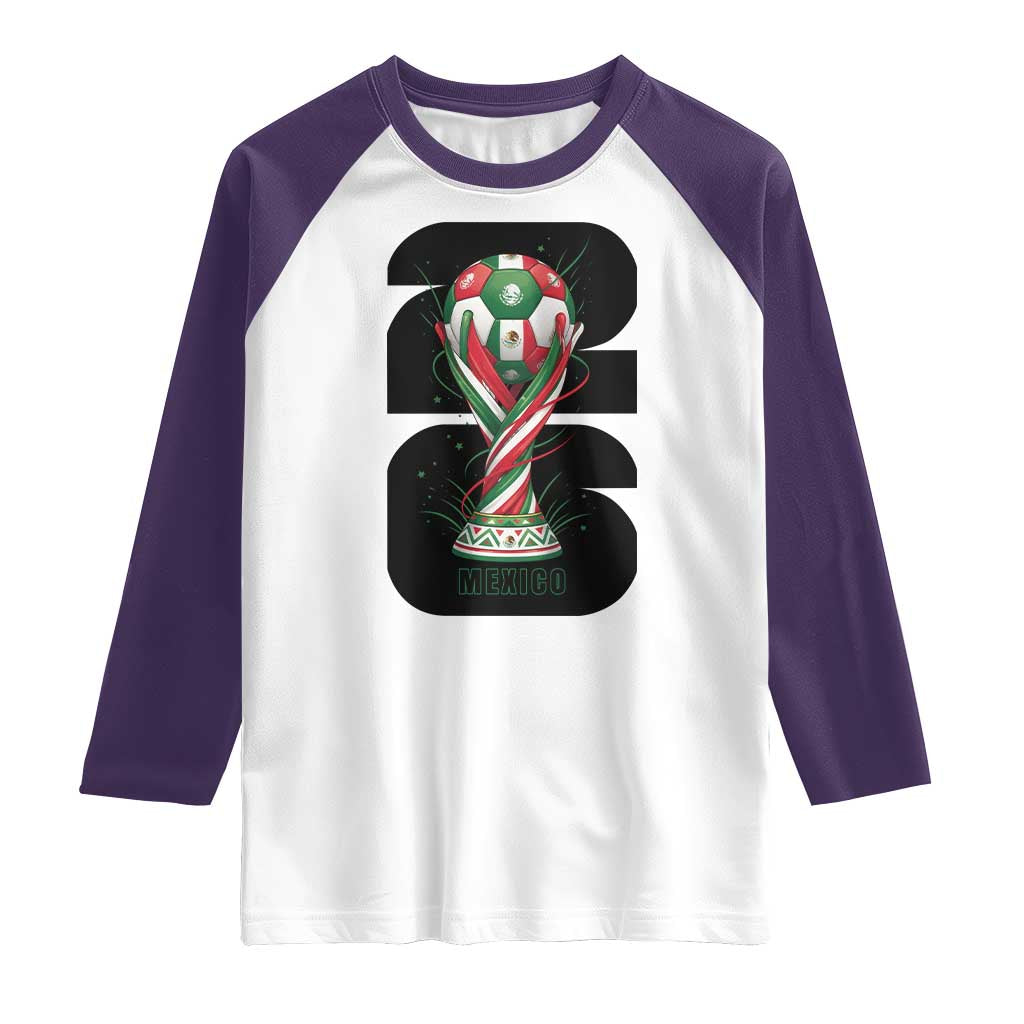 Proud Mexico National Soccer Lover Fan Gift Raglan Shirt