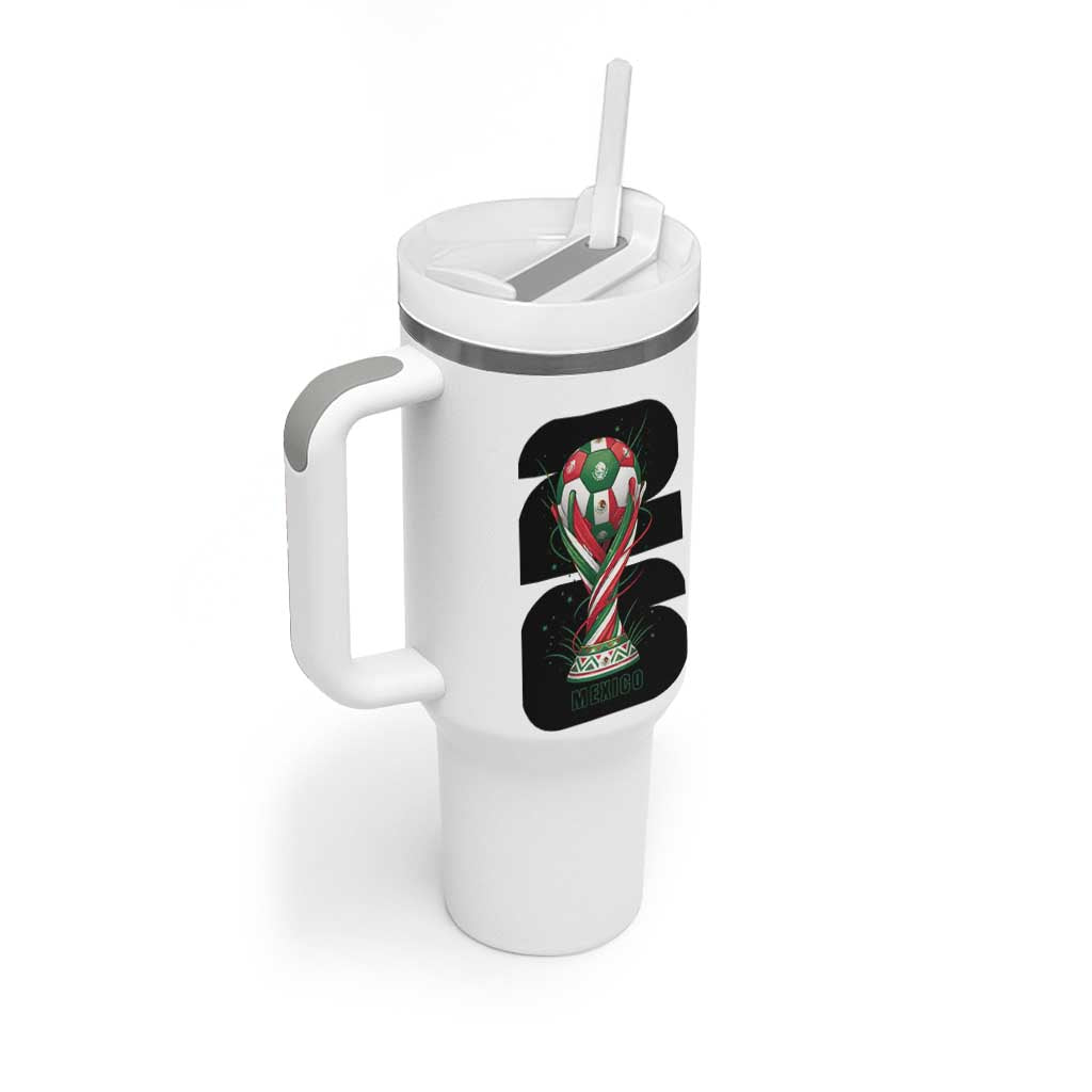 Proud Mexico National Soccer Lover Fan Gift Tumbler With Handle