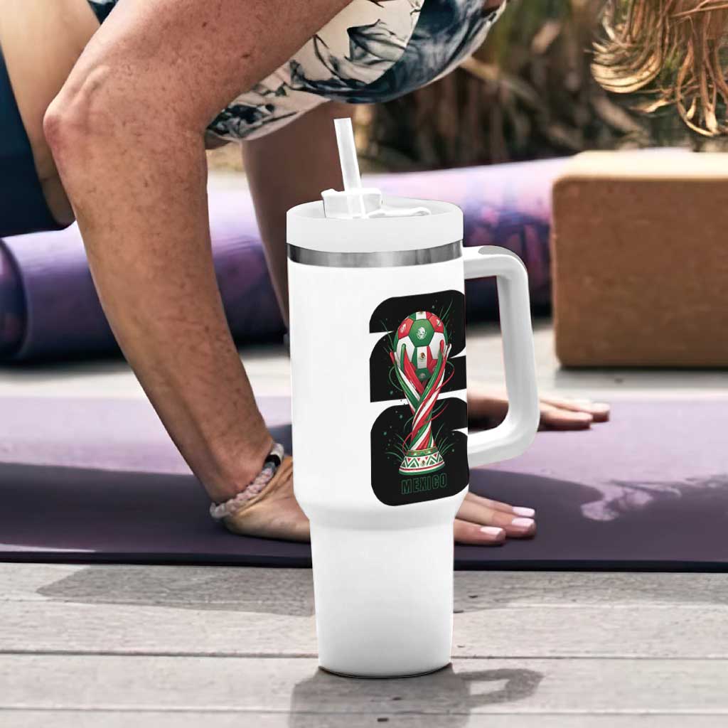 Proud Mexico National Soccer Lover Fan Gift Tumbler With Handle