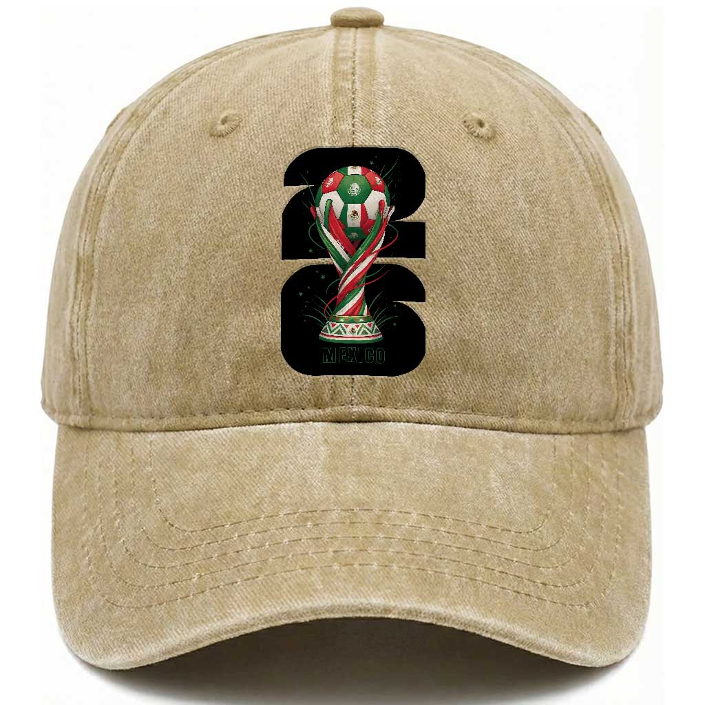 Proud Mexico National Soccer Lover Fan Gift Washed Cotton Baseball Cap