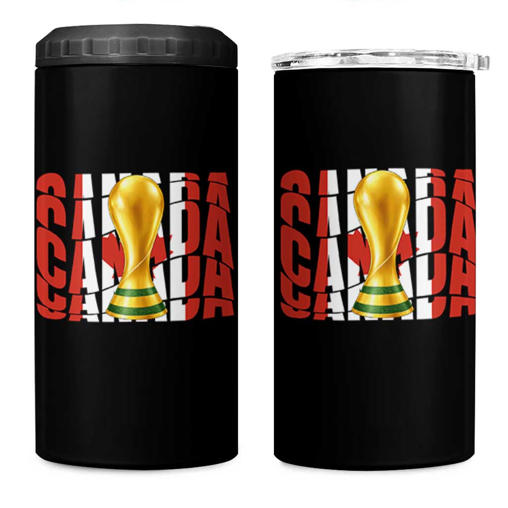Proud Canada National Soccer Lover Fan Gift 4 in 1 Can Cooler Tumbler