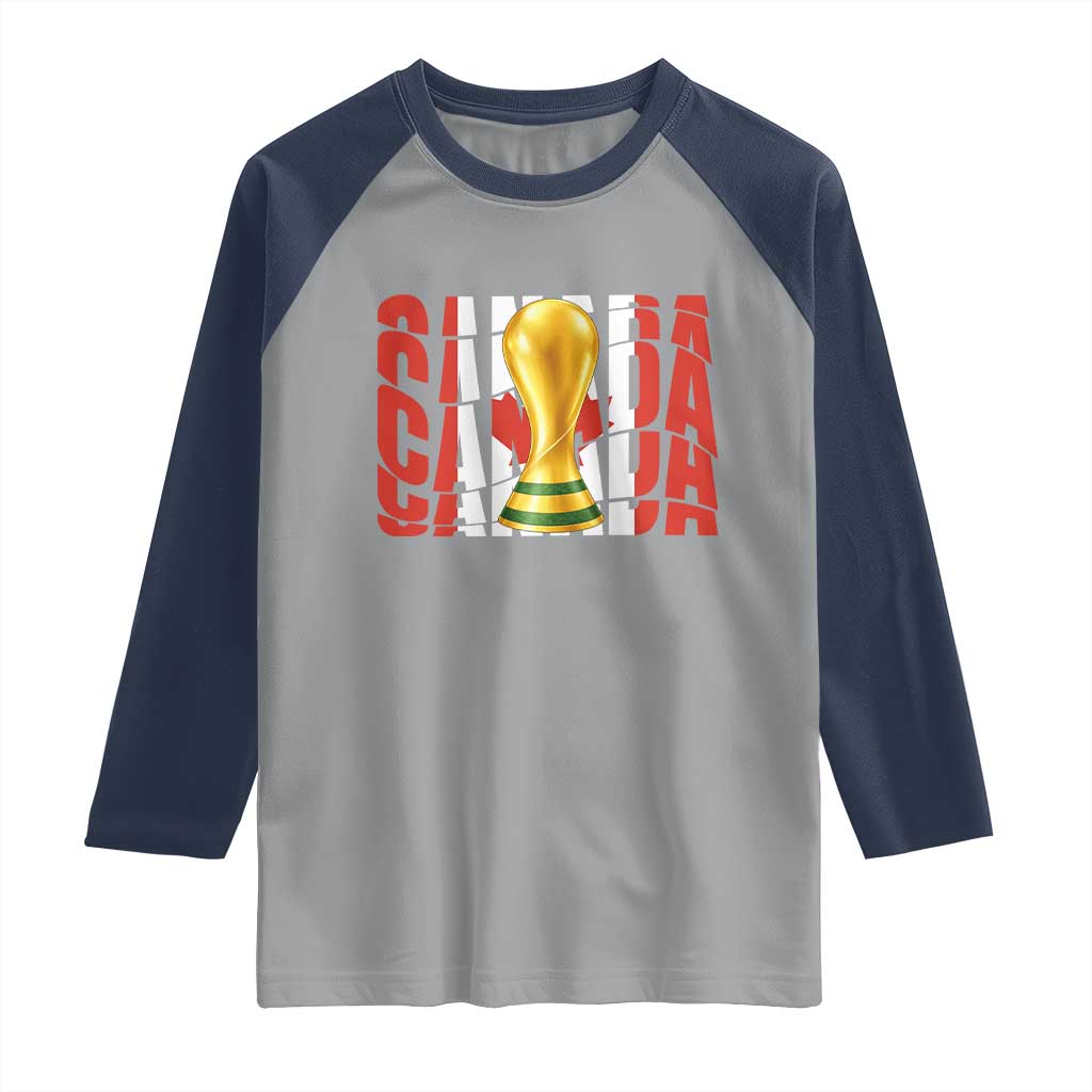 Proud Canada National Soccer Lover Fan Gift Raglan Shirt