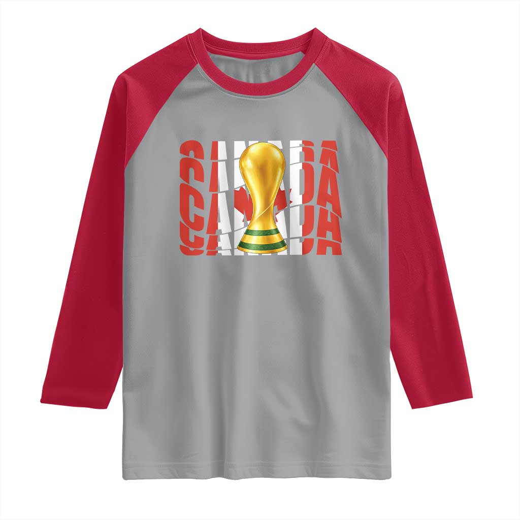 Proud Canada National Soccer Lover Fan Gift Raglan Shirt