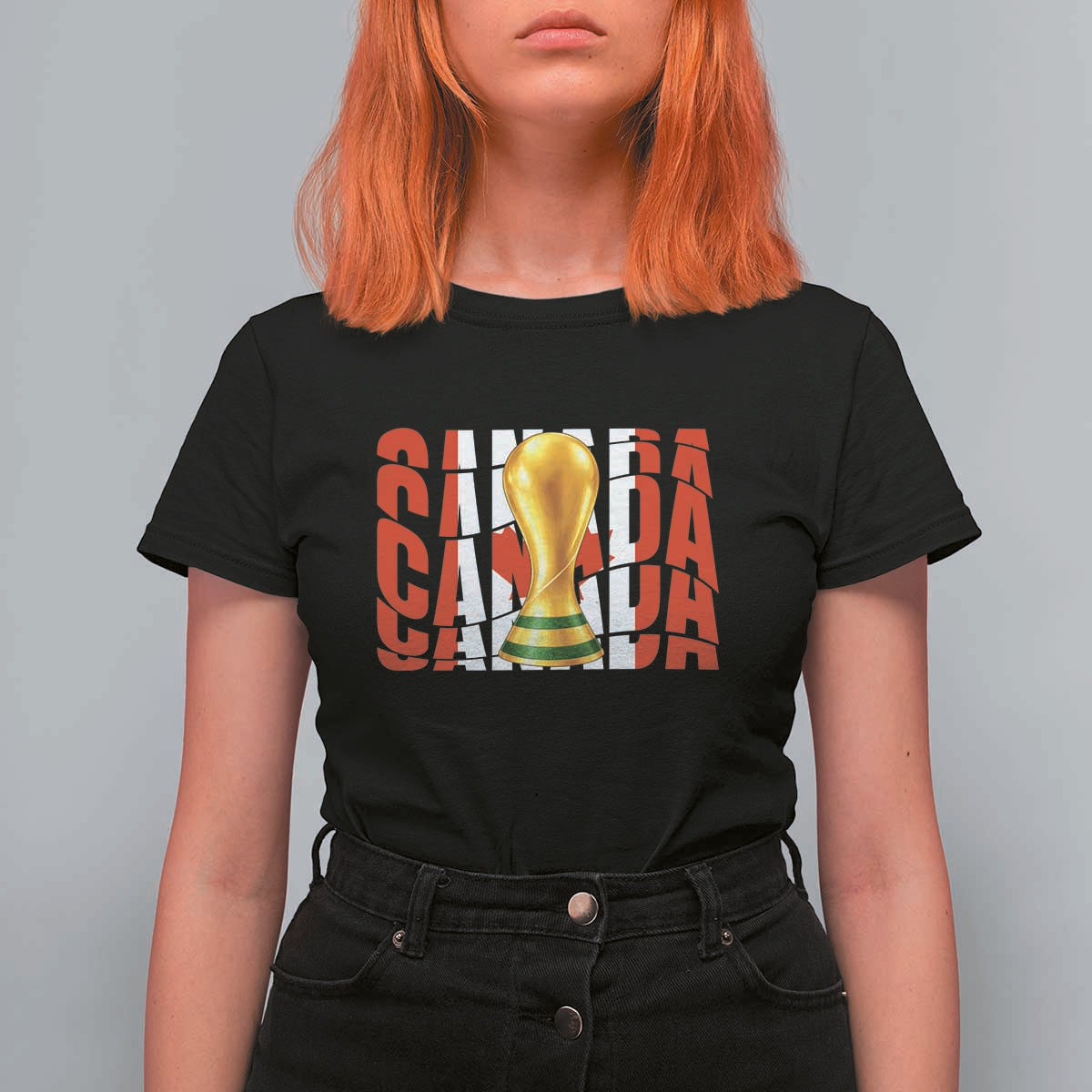 Proud Canada National Soccer Lover Fan Gift T Shirt For Women