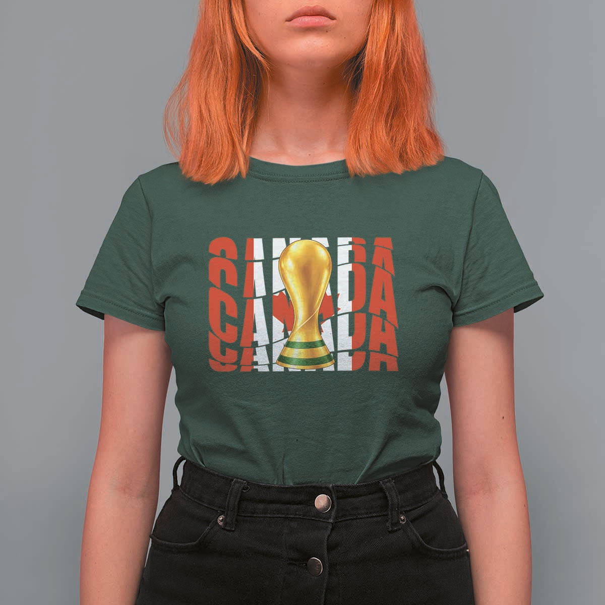 Proud Canada National Soccer Lover Fan Gift T Shirt For Women