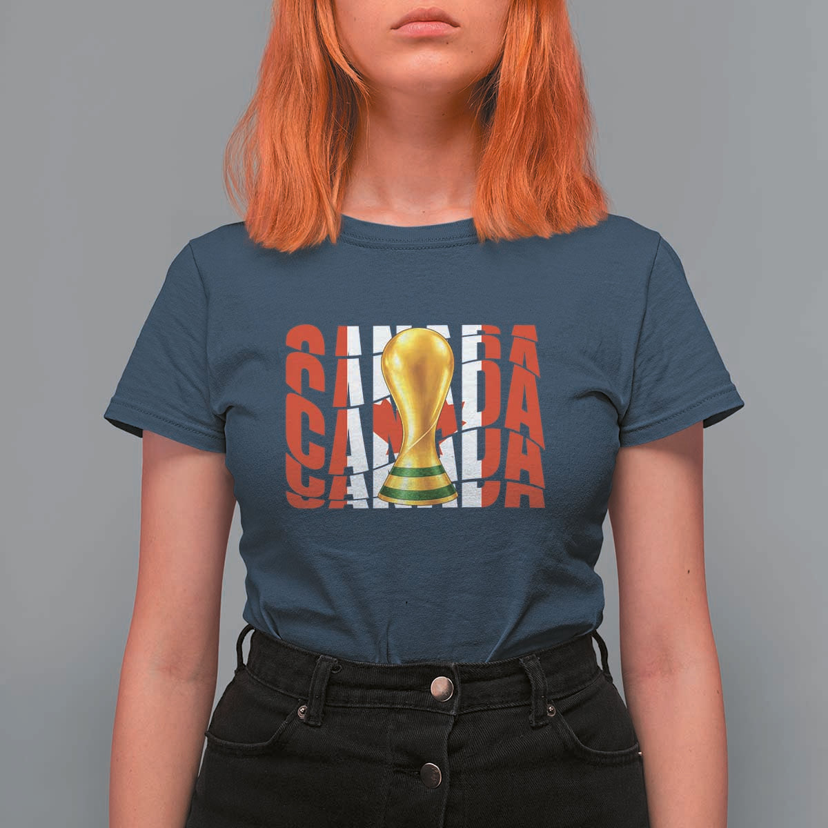 Proud Canada National Soccer Lover Fan Gift T Shirt For Women