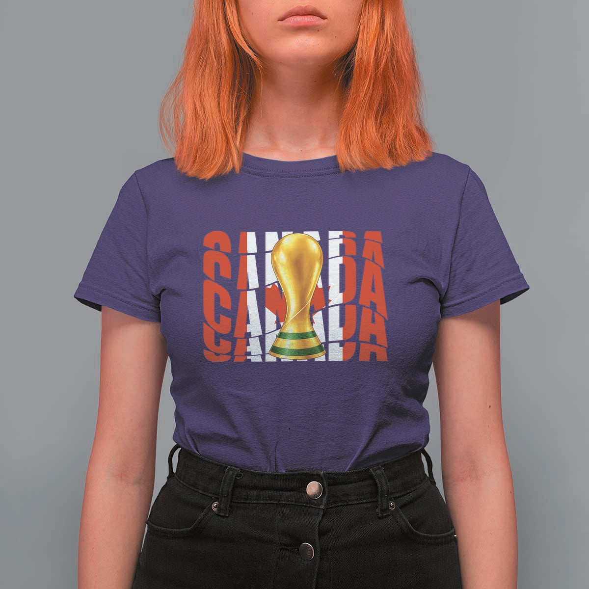 Proud Canada National Soccer Lover Fan Gift T Shirt For Women