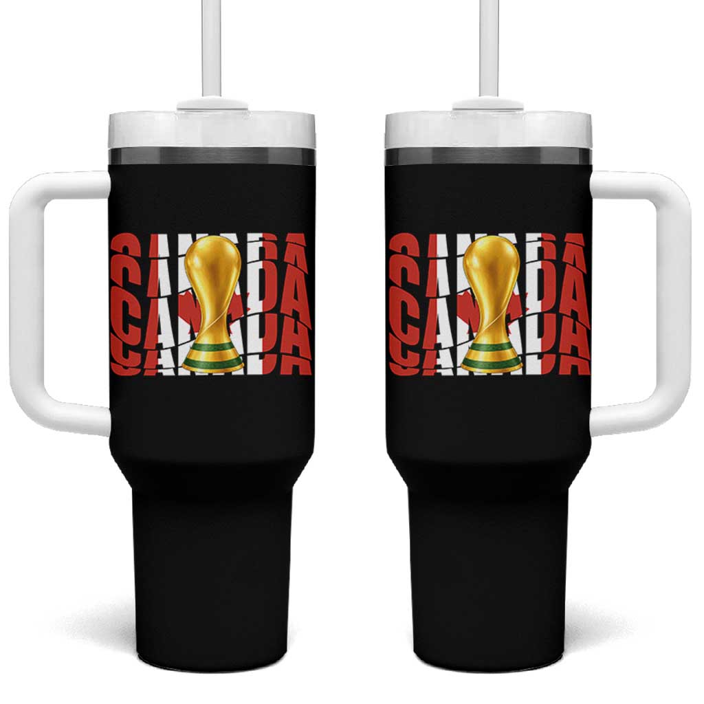 Proud Canada National Soccer Lover Fan Gift Tumbler With Handle
