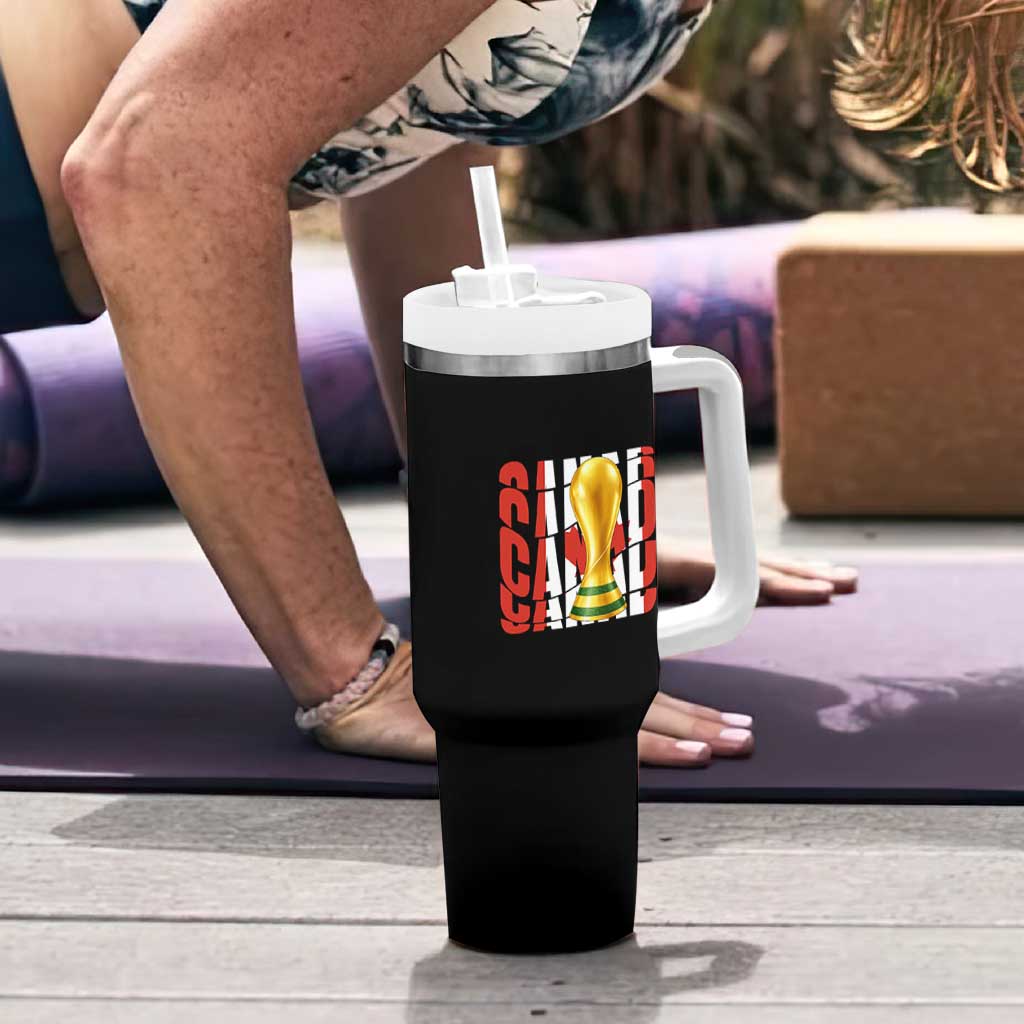 Proud Canada National Soccer Lover Fan Gift Tumbler With Handle