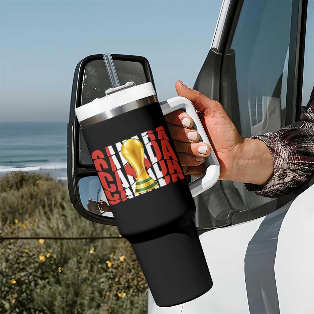 Proud Canada National Soccer Lover Fan Gift Tumbler With Handle