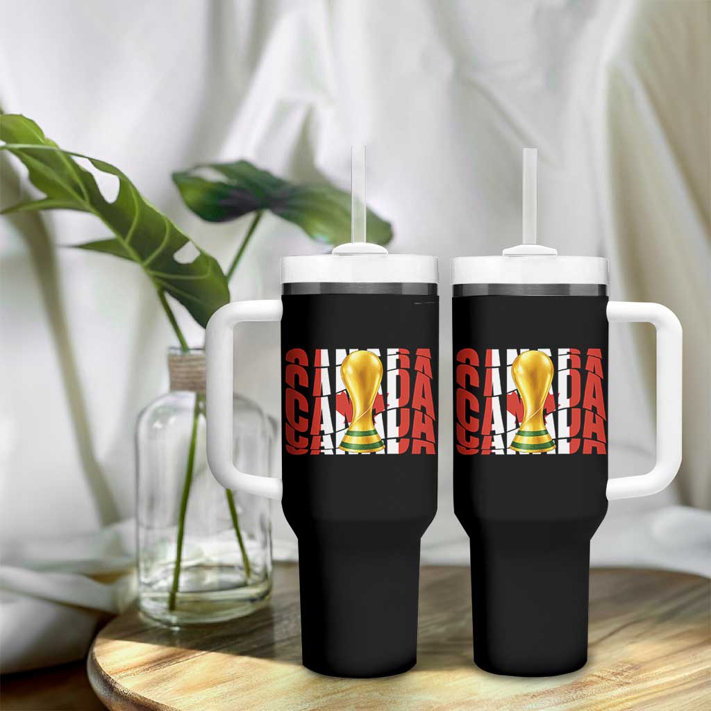 Proud Canada National Soccer Lover Fan Gift Tumbler With Handle