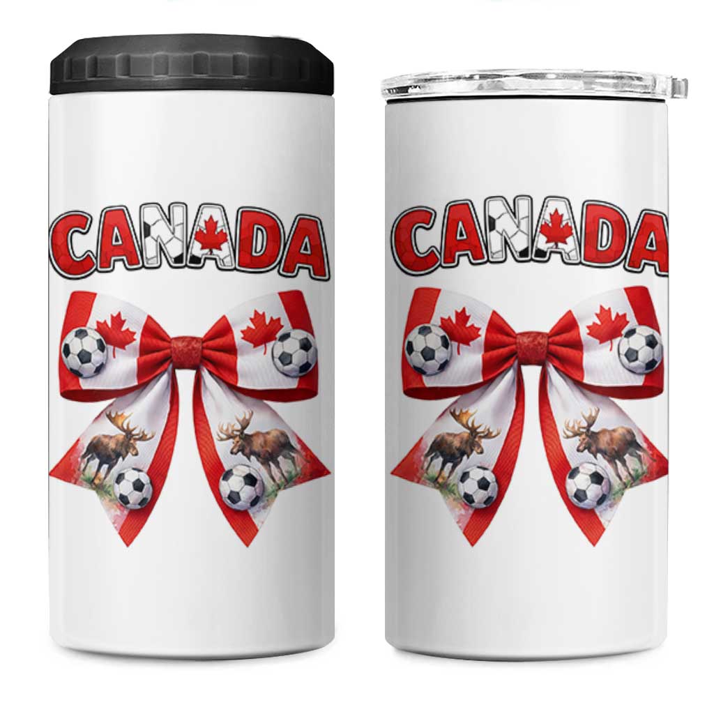 Proud Canadian National Soccer Lover 4 in 1 Can Cooler Tumbler Football Fan Gift