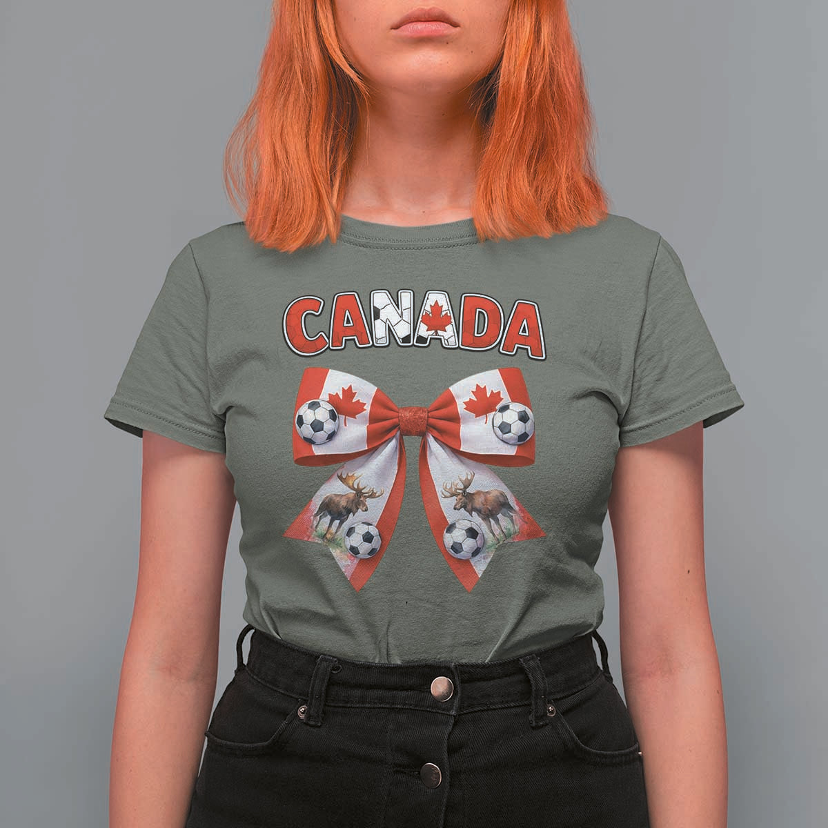 Proud Canadian National Soccer Lover T Shirt For Women Football Fan Gift