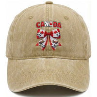 Proud Canadian National Soccer Lover Washed Cotton Baseball Cap Football Fan Gift