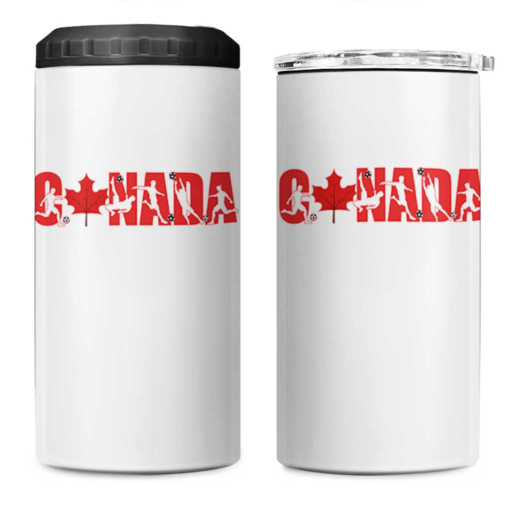 Canada National Soccer Lover 4 in 1 Can Cooler Tumbler Proud Canadian Fan Gift