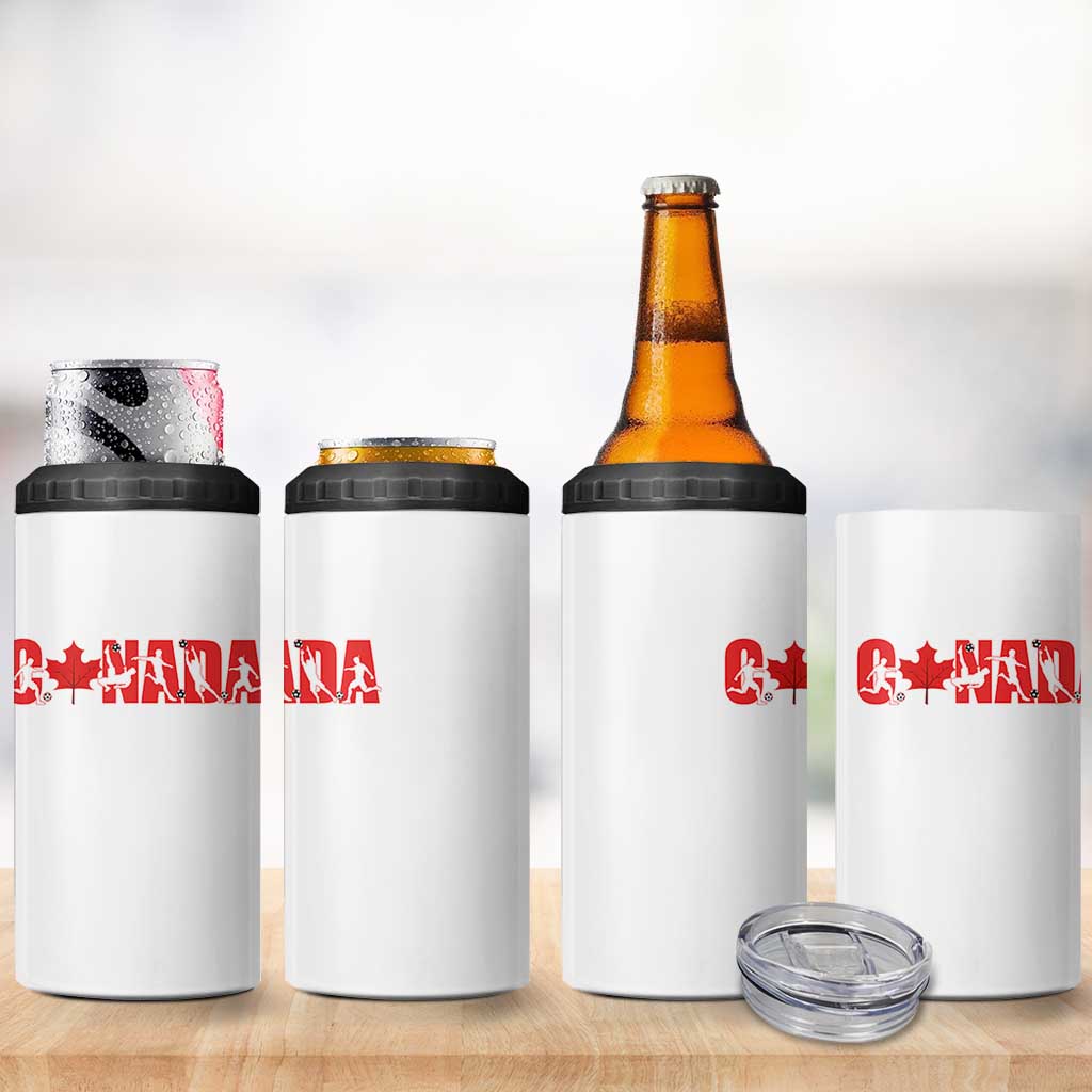 Canada National Soccer Lover 4 in 1 Can Cooler Tumbler Proud Canadian Fan Gift