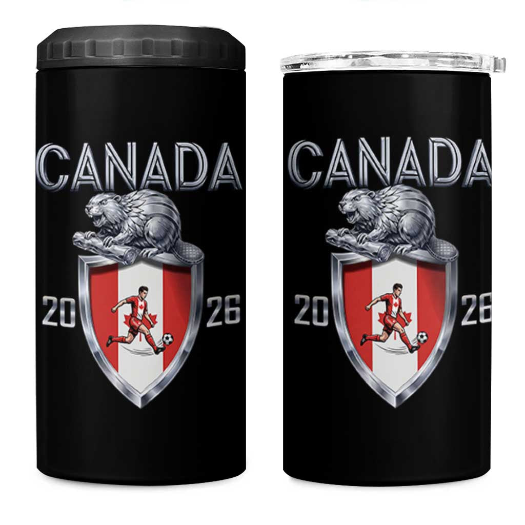 Canada National Soccer Fan 4 in 1 Can Cooler Tumbler Proud Canadian Gift