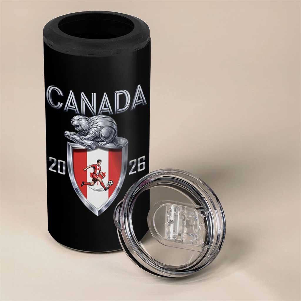 Canada National Soccer Fan 4 in 1 Can Cooler Tumbler Proud Canadian Gift