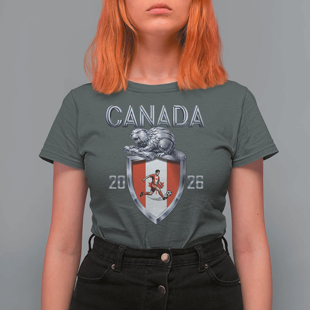Canada National Soccer Fan T Shirt For Women Proud Canadian Gift