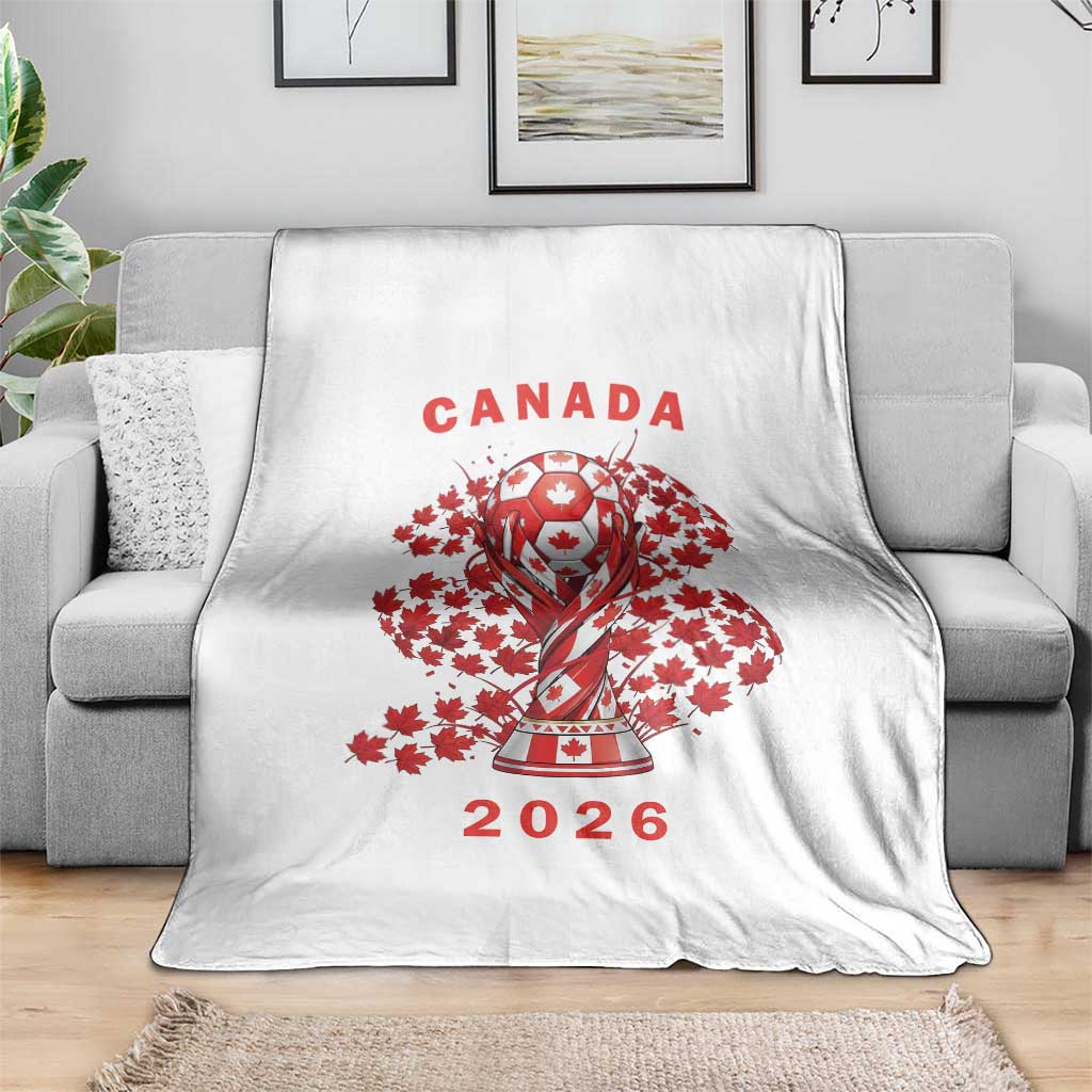 Proud Canada National Soccer Fan 2026 Patriotic Gift Throw Blanket