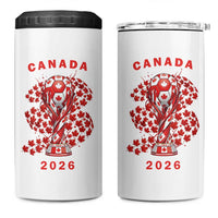 Proud Canada National Soccer Fan 2026 Patriotic Gift 4 in 1 Can Cooler Tumbler