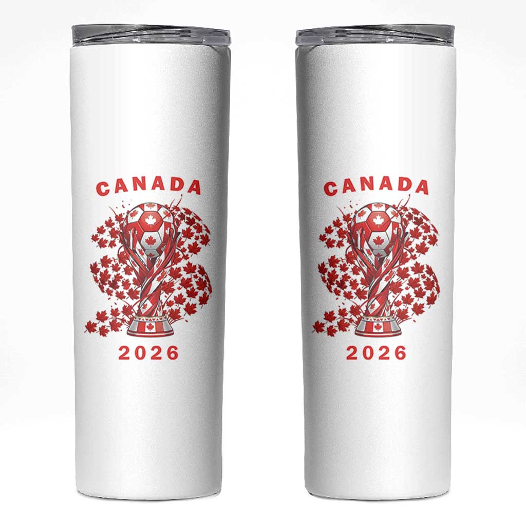 Proud Canada National Soccer Fan 2026 Patriotic Gift Skinny Tumbler
