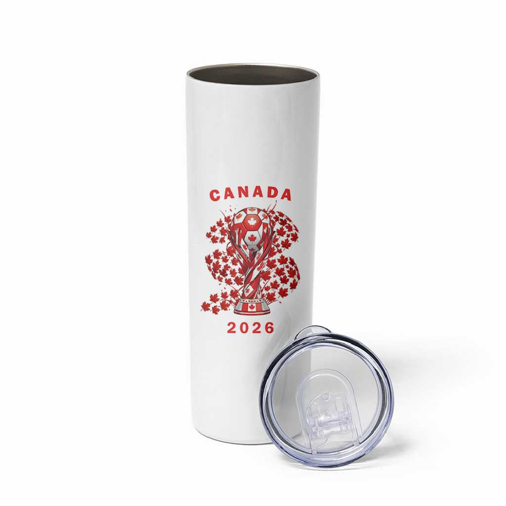 Proud Canada National Soccer Fan 2026 Patriotic Gift Skinny Tumbler