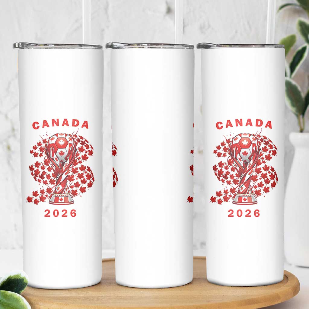 Proud Canada National Soccer Fan 2026 Patriotic Gift Skinny Tumbler