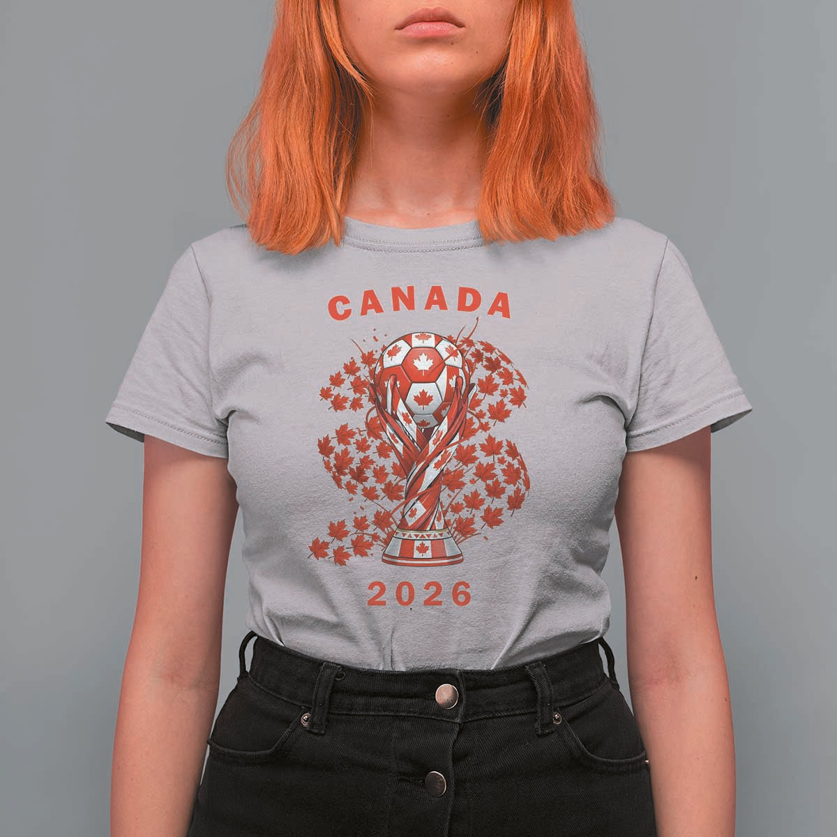 Proud Canada National Soccer Fan 2026 Patriotic Gift T Shirt For Women