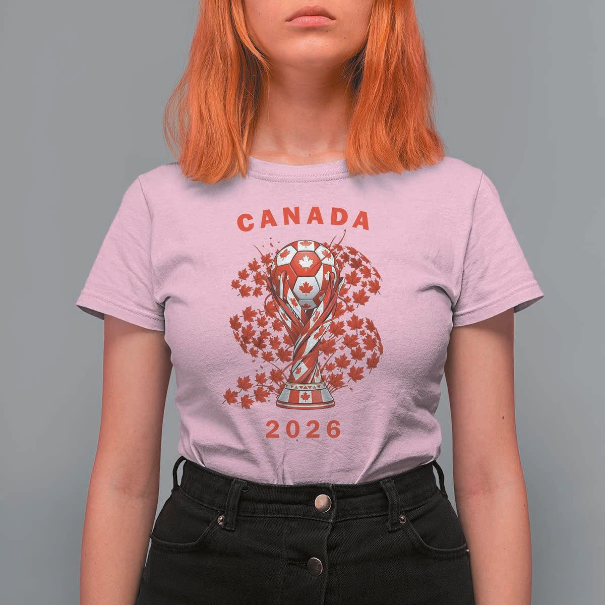 Proud Canada National Soccer Fan 2026 Patriotic Gift T Shirt For Women