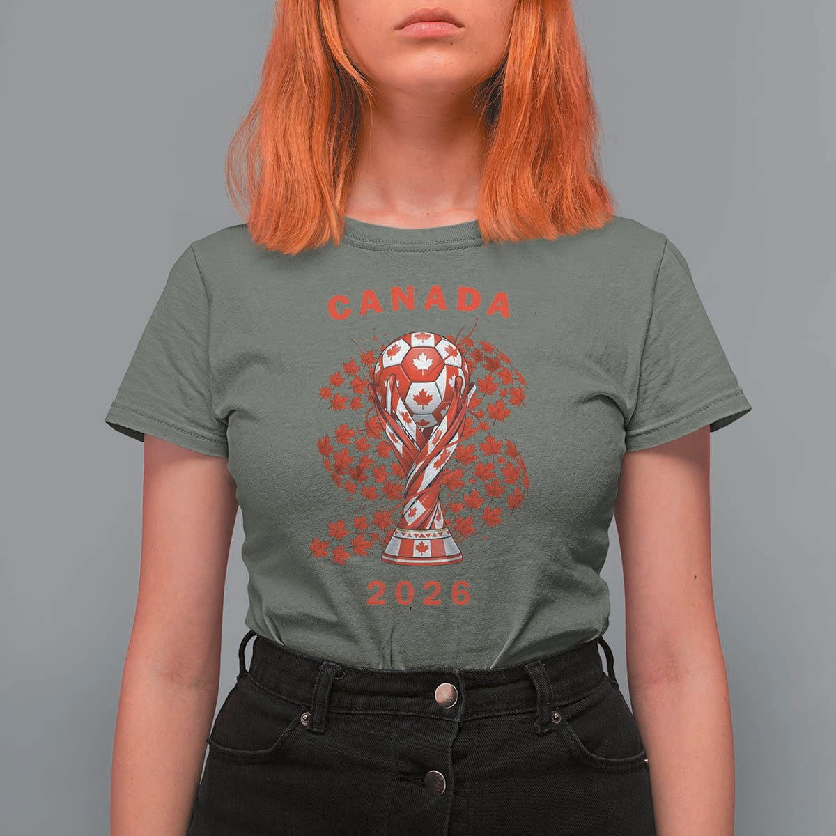 Proud Canada National Soccer Fan 2026 Patriotic Gift T Shirt For Women