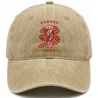Proud Canada National Soccer Fan 2026 Patriotic Gift Washed Cotton Baseball Cap