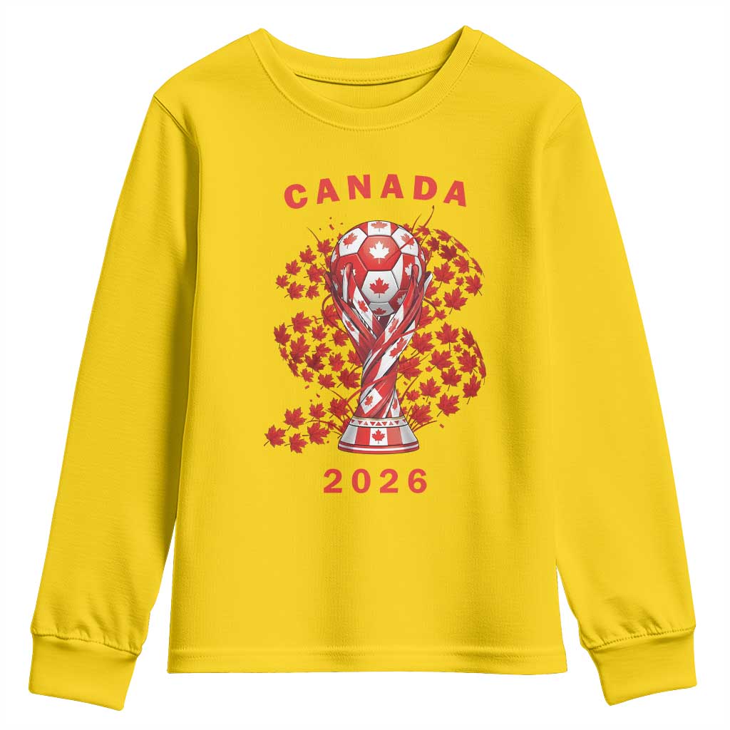 Proud Canada National Soccer Fan 2026 Patriotic Gift Youth Sweatshirt