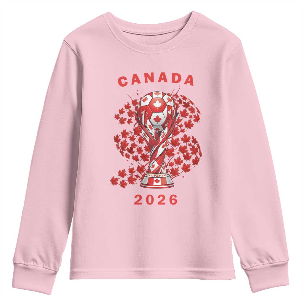 Proud Canada National Soccer Fan 2026 Patriotic Gift Youth Sweatshirt