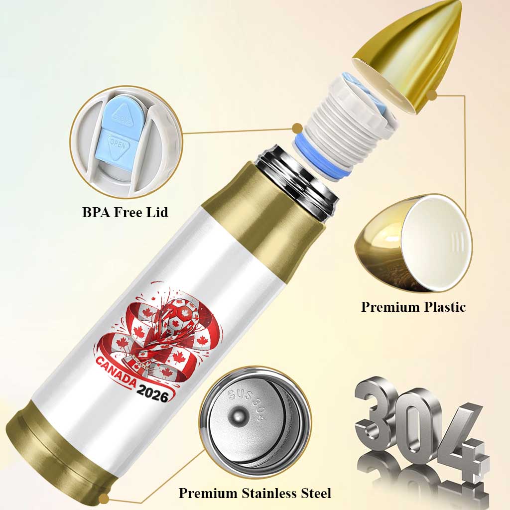Canada Soccer Fan Bullet Tumbler International Football Lover Gift