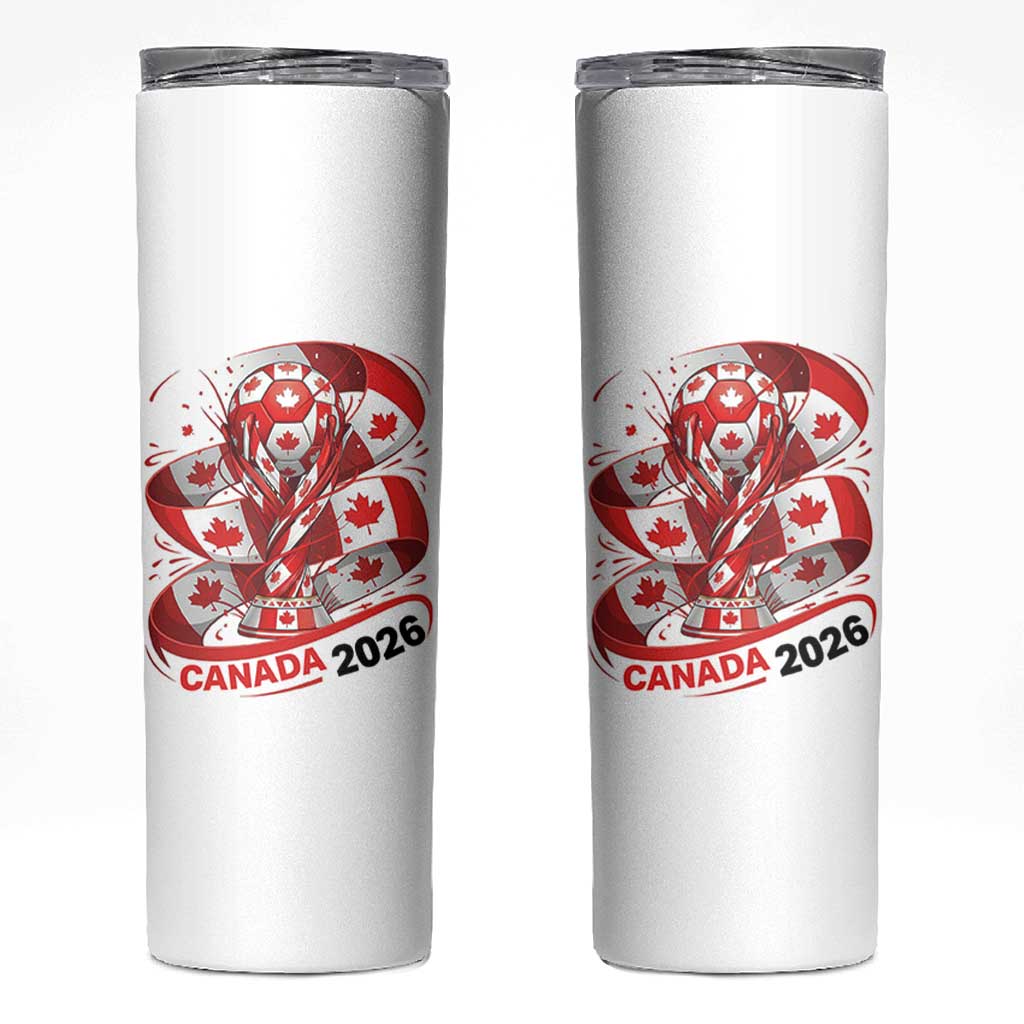 Canada Soccer Fan Skinny Tumbler International Football Lover Gift