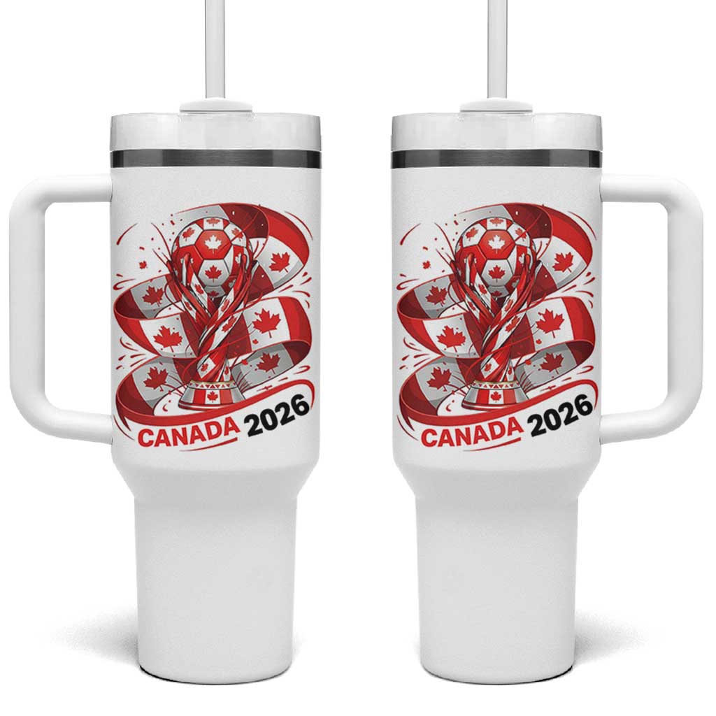Canada Soccer Fan Tumbler With Handle International Football Lover Gift