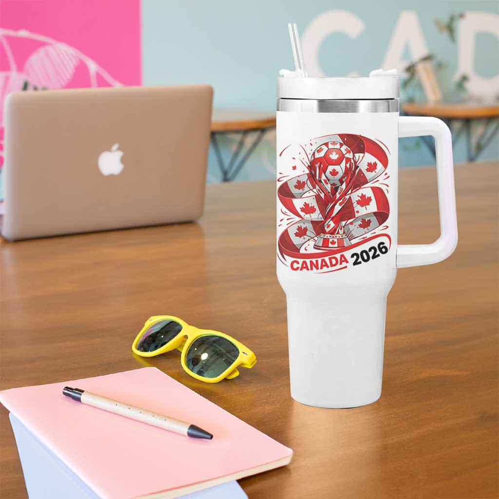 Canada Soccer Fan Tumbler With Handle International Football Lover Gift