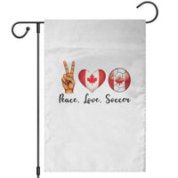 Peace Love Soccer Garden Flag Proud Canadian Fan Gift