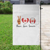 Peace Love Soccer Garden Flag Proud Canadian Fan Gift