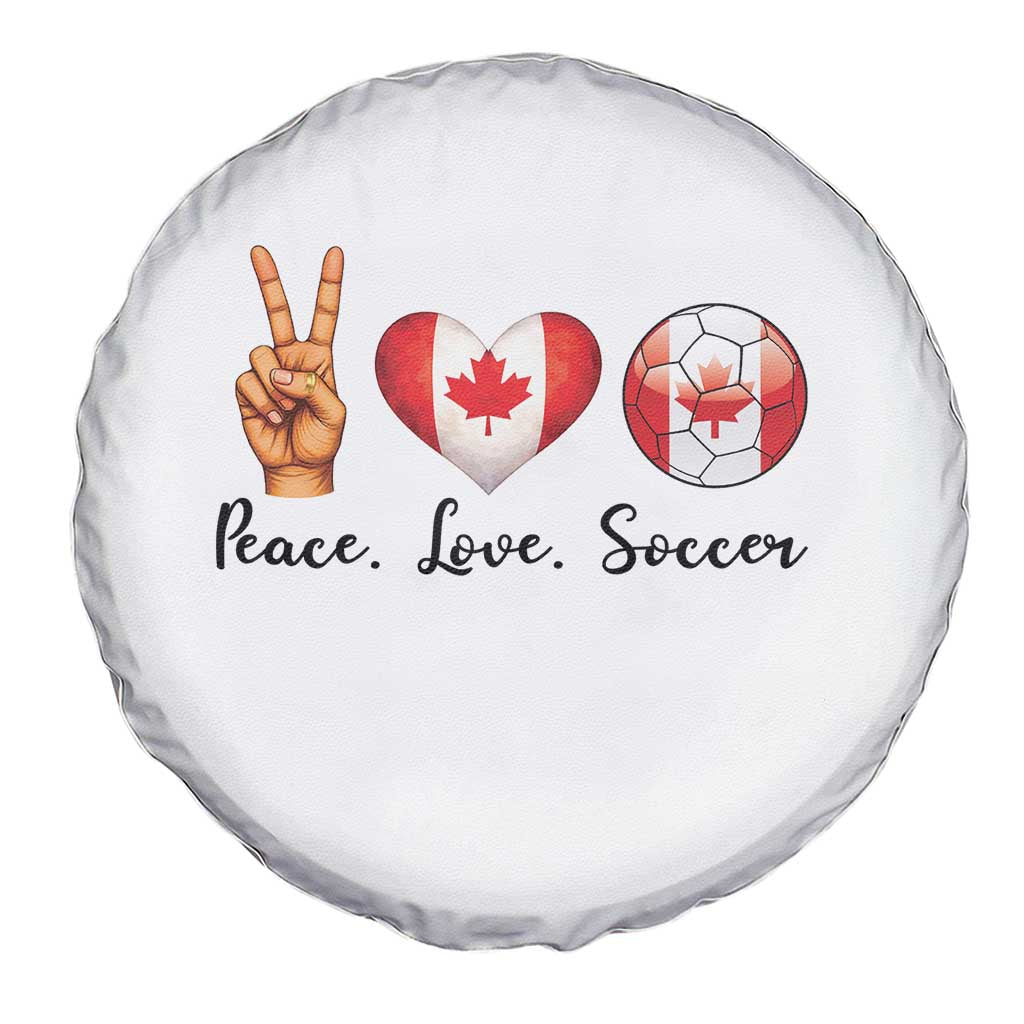 Peace Love Soccer Spare Tire Cover Proud Canadian Fan Gift