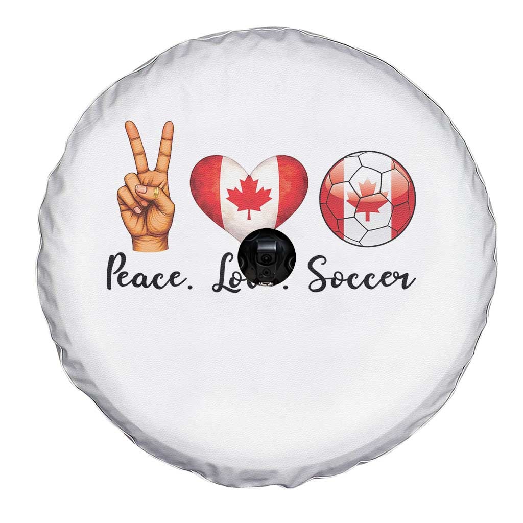 Peace Love Soccer Spare Tire Cover Proud Canadian Fan Gift