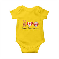 Peace Love Soccer Baby Onesie Proud Canadian Fan Gift