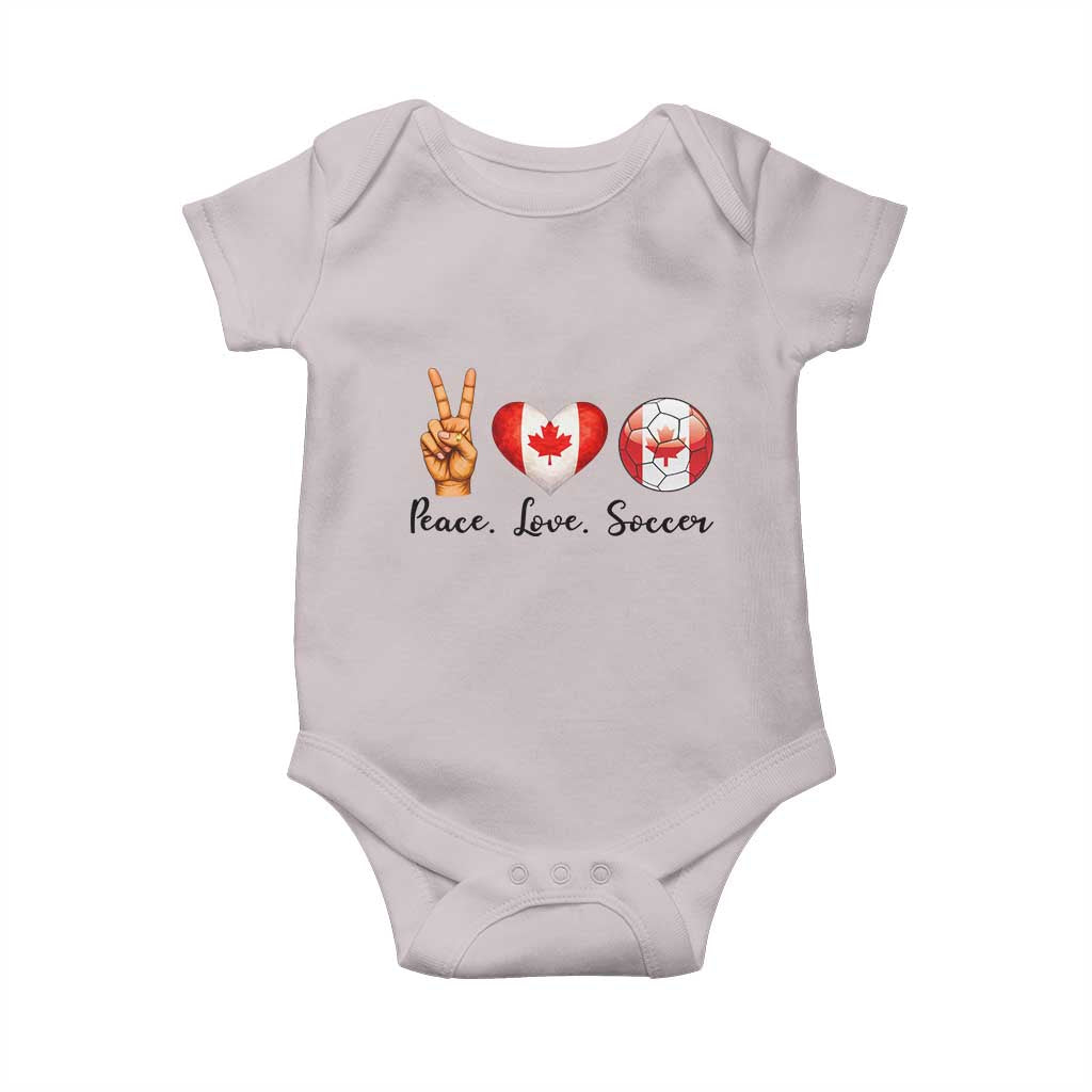 Peace Love Soccer Baby Onesie Proud Canadian Fan Gift
