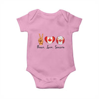 Peace Love Soccer Baby Onesie Proud Canadian Fan Gift