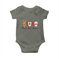 Peace Love Soccer Baby Onesie Proud Canadian Fan Gift