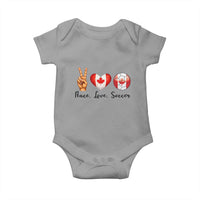 Peace Love Soccer Baby Onesie Proud Canadian Fan Gift
