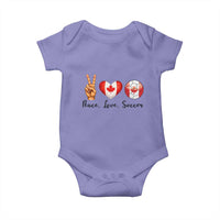 Peace Love Soccer Baby Onesie Proud Canadian Fan Gift
