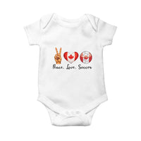 Peace Love Soccer Baby Onesie Proud Canadian Fan Gift